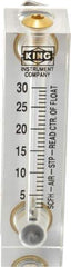 King - 1/4" FNPT Port Block Style, Panel Mount Flowmeter - 125 Max psi, 30 SCFH, Acrylic - Eagle Tool & Supply