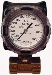 Made in USA - 1" NPT Port RCM Industries Flo-Gage Flowmeter - 180 Max psi, Bronze - Eagle Tool & Supply