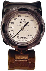 Made in USA - 1-1/2" NPT Port RCM Industries Flo-Gage Flowmeter - 180 Max psi, Bronze - Eagle Tool & Supply