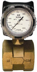 Made in USA - 3" NPT Port RCM Industries Flo-Gage Flowmeter - 180 Max psi, Bronze - Eagle Tool & Supply