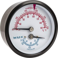 ENFM - 2-1/2" Dial, 1/4 Thread, Pressure Gauge - Center Back Connection Mount - Eagle Tool & Supply