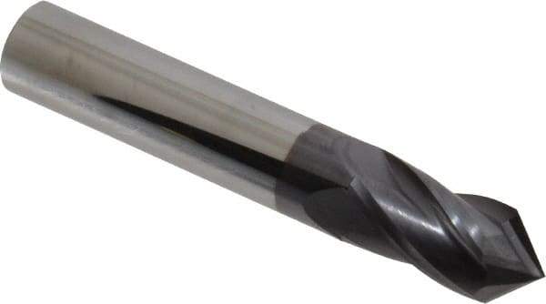 Value Collection - 1/2" Diam, 1" LOC, 4 Flute, 90° Point Angle, Solid Carbide Drill Mill - AlTiN Finish, 3" OAL, 1/2" Shank Diam - Eagle Tool & Supply