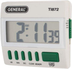 General - Big Digit Count Up and Down Timer - White - Eagle Tool & Supply