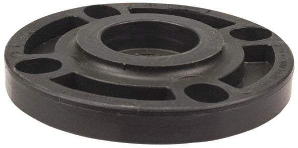 NIBCO - 4" Pipe, 9" OD, Polypropylene Blind Pipe Flange - Schedule 80, Black - Eagle Tool & Supply