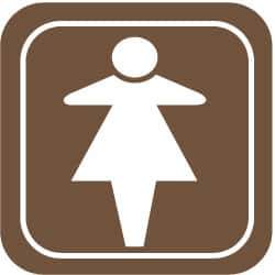 NMC - 3.5" Wide x 3.5" High, Acrylic Sign - White on Brown, Wall Mount - Eagle Tool & Supply