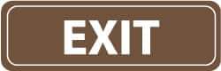 NMC - Exit, 11" Wide x 3.5" High, Acrylic Sign - English, White on Brown, Wall Mount - Eagle Tool & Supply