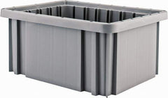 Quantum Storage - 50 Lb Load Capacity Gray Polypropylene Dividable Container - Stacking, 10.9" Long x 8.3" Wide x 5" High - Eagle Tool & Supply