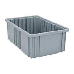 Quantum Storage - 75 Lb Load Capacity Gray Polypropylene Dividable Container - Stacking, 16-1/2" Long x 10.9" Wide x 6" High - Eagle Tool & Supply