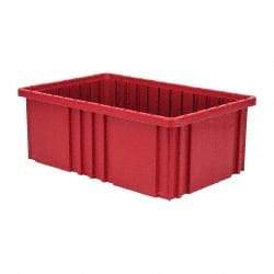 Quantum Storage - 75 Lb Load Capacity Red Polypropylene Dividable Container - Stacking, 16-1/2" Long x 10.9" Wide x 6" High - Eagle Tool & Supply