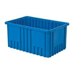 Quantum Storage - 75 Lb Load Capacity Blue Polypropylene Dividable Container - Stacking, 16-1/2" Long x 10.9" Wide x 8" High - Eagle Tool & Supply