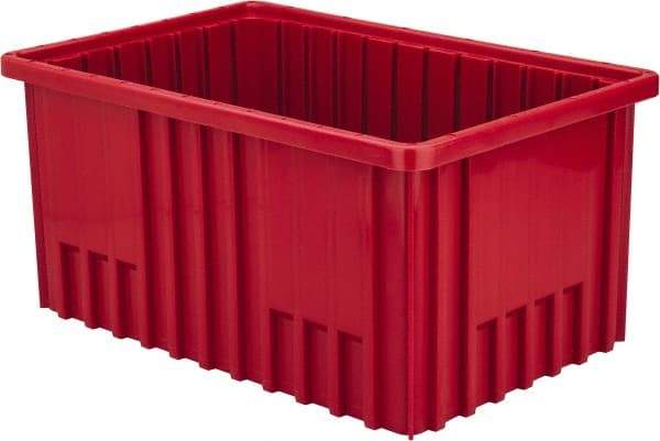 Quantum Storage - 75 Lb Load Capacity Red Polypropylene Dividable Container - Stacking, 16-1/2" Long x 10.9" Wide x 8" High - Eagle Tool & Supply