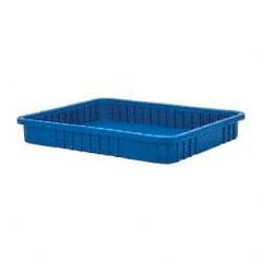 Quantum Storage - 100 Lb Load Capacity Blue Polypropylene Dividable Container - Stacking, 22-1/2" Long x 17-1/2" Wide x 3" High - Eagle Tool & Supply