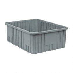 Quantum Storage - 100 Lb Load Capacity Gray Polypropylene Dividable Container - Stacking, 22-1/2" Long x 17-1/2" Wide x 8" High - Eagle Tool & Supply