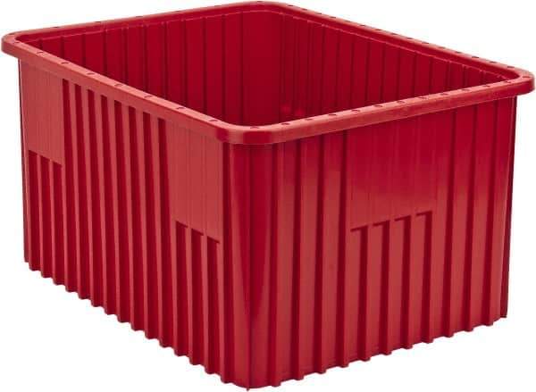 Quantum Storage - 100 Lb Load Capacity Red Polypropylene Dividable Container - Stacking, 22-1/2" Long x 17-1/2" Wide x 12" High - Eagle Tool & Supply