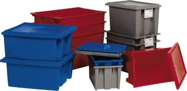 Quantum Storage - 75 Lb Load Capacity Red Polyethylene Tote Container - Stacking, Nesting, 19-1/2" Long x 15-1/2" Wide x 13" High - Eagle Tool & Supply