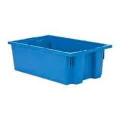 Quantum Storage - 75 Lb Load Capacity Blue Polyethylene Tote Container - Stacking, Nesting, 18" Long x 11" Wide x 6" High - Eagle Tool & Supply