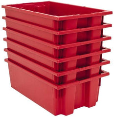 Quantum Storage - 75 Lb Load Capacity Red Polyethylene Tote Container - Stacking, Nesting, 18" Long x 11" Wide x 6" High - Eagle Tool & Supply