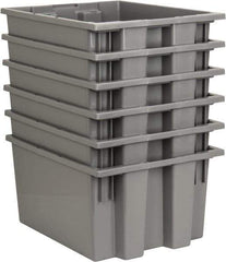 Quantum Storage - 75 Lb Load Capacity Gray Polyethylene Tote Container - Stacking, Nesting, 19-1/2" Long x 15-1/2" Wide x 10" High - Eagle Tool & Supply