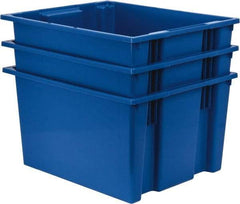 Quantum Storage - 100 Lb Load Capacity Blue Polyethylene Tote Container - Stacking, Nesting, 23-1/2" Long x 19-1/2" Wide x 13" High - Eagle Tool & Supply