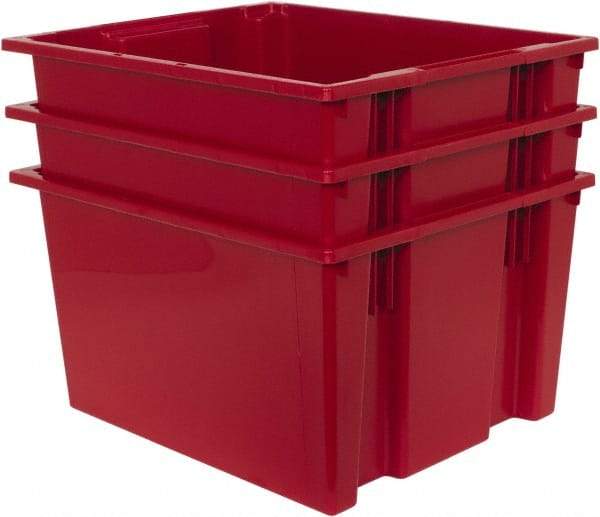 Quantum Storage - 100 Lb Load Capacity Red Polyethylene Tote Container - Stacking, Nesting, 23-1/2" Long x 19-1/2" Wide x 13" High - Eagle Tool & Supply