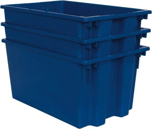 Quantum Storage - 100 Lb Load Capacity Blue Polyethylene Tote Container - Stacking, Nesting, 23-1/2" Long x 15-1/2" Wide x 12" High - Eagle Tool & Supply
