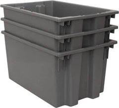 Quantum Storage - 100 Lb Load Capacity Gray Polyethylene Tote Container - Stacking, Nesting, 23-1/2" Long x 15-1/2" Wide x 12" High - Eagle Tool & Supply