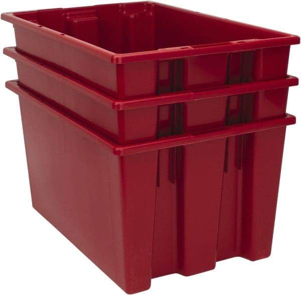 Quantum Storage - 100 Lb Load Capacity Red Polyethylene Tote Container - Stacking, Nesting, 23-1/2" Long x 15-1/2" Wide x 12" High - Eagle Tool & Supply