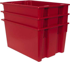 Quantum Storage - 100 Lb Load Capacity Red Polyethylene Tote Container - Stacking, Nesting, 29-1/2" Long x 19-1/2" Wide x 15" High - Eagle Tool & Supply