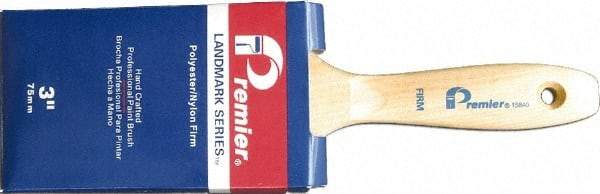 Premier Paint Roller - 3" Flat Synthetic Varnish Brush - 3-1/4" Bristle Length, 7-1/2" Wood Handle - Eagle Tool & Supply