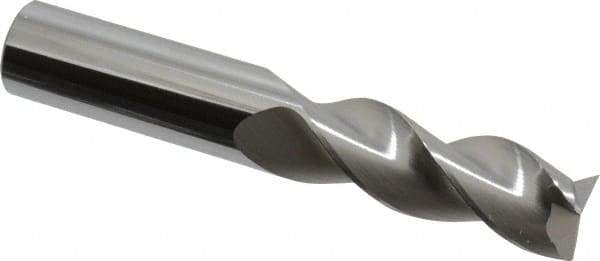 SGS - 5/8", 1-5/8" LOC, 5/8" Shank Diam, 3-3/4" OAL, 3 Flute, Solid Carbide Square End Mill - Single End, Uncoated, Spiral Flute, 38° Helix, Right Hand Cut, Right Hand Flute, Series 43 - Eagle Tool & Supply