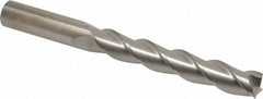 SGS - 5/8", 3-3/4" LOC, 5/8" Shank Diam, 6" OAL, 3 Flute, Solid Carbide Square End Mill - Single End, Uncoated, Spiral Flute, 38° Helix, Right Hand Cut, Right Hand Flute, Series 43 - Eagle Tool & Supply