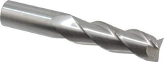 SGS - 1", 3-1/4" LOC, 1" Shank Diam, 6" OAL, 3 Flute, Solid Carbide Square End Mill - Single End, Uncoated, Spiral Flute, 38° Helix, Right Hand Cut, Right Hand Flute, Series 43 - Eagle Tool & Supply