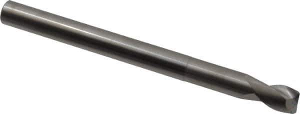 SGS - 1/2", 5/8" LOC, 1/2" Shank Diam, 6" OAL, 2 Flute, Solid Carbide Square End Mill - Single End, Uncoated, Spiral Flute, 35° Helix, Centercutting, Right Hand Cut, Right Hand Flute, Series 47E - Eagle Tool & Supply