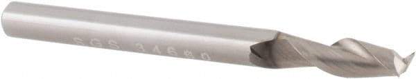 SGS - 1", 2" LOC, 1" Shank Diam, 4-1/2" OAL, 2 Flute, Solid Carbide Square End Mill - Single End, Uncoated, Spiral Flute, 35° Helix, Centercutting, Right Hand Cut, Right Hand Flute, Series 47 - Eagle Tool & Supply