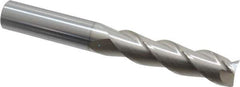 SGS - 5/8", 2-1/2" LOC, 5/8" Shank Diam, 5" OAL, 3 Flute, Solid Carbide Square End Mill - Single End, TiB2 Finish, Spiral Flute, 38° Helix, Right Hand Cut, Right Hand Flute, Series 43 - Eagle Tool & Supply