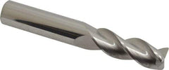 SGS - 3/8", 3 Flute, Single End, Solid Carbide, 0.03" Corner Radius End Mill - 2-1/2" OAL, 38° Helix, Right Hand Flute, 1" LOC, Right Hand Cut - Eagle Tool & Supply