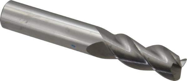 SGS - 1/2", 3 Flute, Single End, Solid Carbide, 0.09" Corner Radius End Mill - 3-1/4" OAL, 38° Helix, Right Hand Flute, 1-1/4" LOC, Right Hand Cut - Eagle Tool & Supply