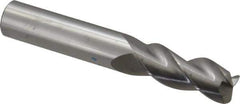 SGS - 1/2", 3 Flute, Single End, Solid Carbide, 0.09" Corner Radius End Mill - 3-1/4" OAL, 38° Helix, Right Hand Flute, 1-1/4" LOC, Right Hand Cut - Eagle Tool & Supply