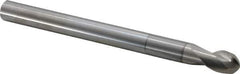 SGS - 1/2" Diam, 5/8" LOC, 2 Flute Solid Carbide Ball End Mill - TiB2 Finish, Single End, 6" OAL, 1/2" Shank Diam, Spiral Flute - Eagle Tool & Supply