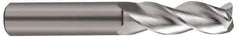 SGS - 1/8", 3 Flute, Single End, Solid Carbide, 0.01" Corner Radius End Mill - 1-1/2" OAL, 38° Helix, Right Hand Flute, 3/8" LOC, Right Hand Cut - Eagle Tool & Supply