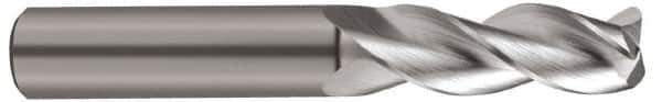 SGS - 1/4", 3 Flute, Single End, Solid Carbide, 0.03" Corner Radius End Mill - 2-1/2" OAL, 38° Helix, Right Hand Flute, 3/4" LOC, Right Hand Cut - Eagle Tool & Supply