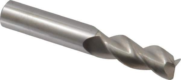 SGS - 1/2", 3 Flute, Single End, Solid Carbide, 0.06" Corner Radius End Mill - 3-1/4" OAL, 38° Helix, Right Hand Flute, 1-1/4" LOC, Right Hand Cut - Eagle Tool & Supply