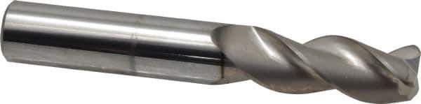 SGS - 1/2", 3 Flute, Single End, Solid Carbide, 0.09" Corner Radius End Mill - 3-1/4" OAL, 38° Helix, Right Hand Flute, 1-1/4" LOC, Right Hand Cut - Eagle Tool & Supply