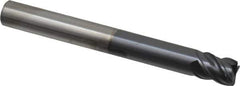 SGS - 1/2", 4 Flute, Single End, Solid Carbide, 0.04" Corner Radius End Mill - 4-1/2" OAL, Right Hand Flute, 5/8" LOC, Right Hand Cut, 2-1/4" Extended Reach - Eagle Tool & Supply