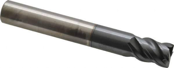 SGS - 5/8", 4 Flute, Single End, Solid Carbide, 0.04" Corner Radius End Mill - 4-1/2" OAL, Right Hand Flute, 3/4" LOC, Right Hand Cut, 2-1/4" Extended Reach - Eagle Tool & Supply