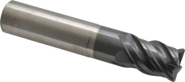 SGS - 3/4", 4 Flute, Single End, Solid Carbide, 0.06" Corner Radius End Mill - 4" OAL, Right Hand Flute, 15/16" LOC, Right Hand Cut, 1-3/4" Extended Reach - Eagle Tool & Supply