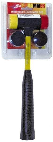 NUPLA - 1 Lb Head 1-1/2" Face Nylon Soft Face Hammer - 12-1/4" OAL, Fiberglass Handle - Eagle Tool & Supply