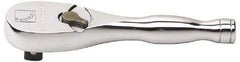 GearWrench - 3/8" Drive Pear Head Ratchet - Chrome Finish, 6-3/4" OAL, 60 Gear Teeth, Full Polished Handle, Flat Sealed Head - Eagle Tool & Supply