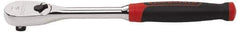 GearWrench - 1/2" Drive Pear Head Ratchet - Chrome Finish, 14" OAL, 60 Gear Teeth, Cushion Grip Handle, Flat Sealed Head - Eagle Tool & Supply