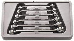 GearWrench - 6 Piece, 9mm x 11mm to 19mm x 21mm, 6 Point Flare Nut Wrench Set - Metric Measurement Standard, Full Polish Finish, Comes in Molded Tray - Eagle Tool & Supply